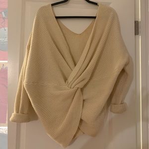 Twisted Back Ivory Sweater